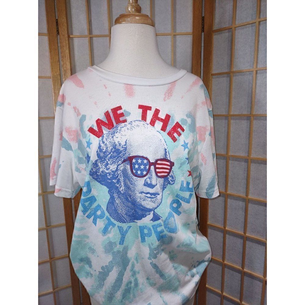 Fifth Sun Lg Patriotic George Washington Tie Dye Graphic Tee